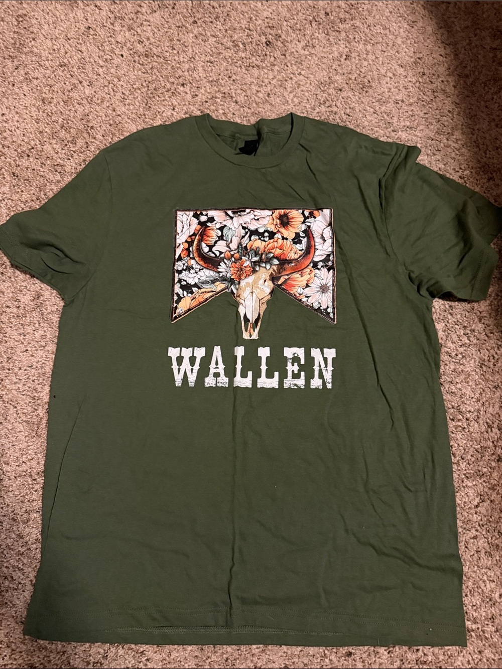 Gildan Olive Green WALLEN Graphic Crewneck Tee